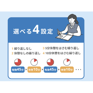 ＧＤＴ 勉強タイマー ミライタイマー(アナログ時計付き) ホワイト LTS3001BWH-イメージ4