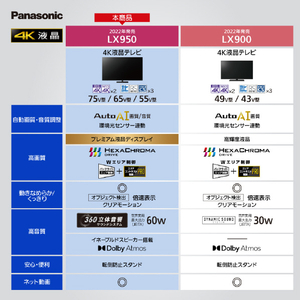 パナソニック 55V型4Kチューナー内蔵4K対応液晶テレビ VIERA TH-55LX950-イメージ9