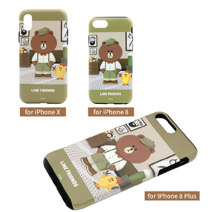 LINE FRIENDS iPhone XS/X用ケース テーマ ブラウン ピクチャー KCL-DBP001-イメージ3