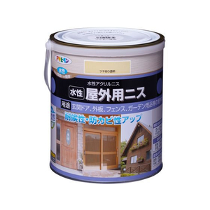 アサヒペン 水性屋外用ニス 1.6L ツヤあり透明 FC982PN-イメージ1