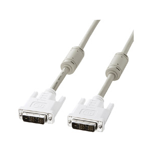 サンワサプライ DVIケーブル(シングルリンク) ホワイト・2m KC-DVI-2K-イメージ1