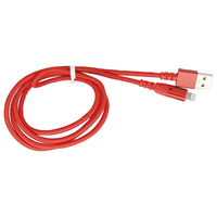 イツワ商事 MFIライトニング 充電通信ケーブル 触れると光るタイプ 1．0m レッド MSLA2110RD