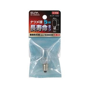 エルパ 5W・E12口金 ナツメ球 クリア 長寿命タイプ 1個入り G-L10H(C) エルパ 5W・E12口金 ナツメ球 クリア 長寿命タイプ 1個入り G-L10H(C)