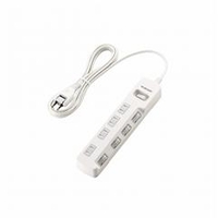 エレコム 一括&個別スイッチ付 雷ガードタップ T-K8A-2425WH
