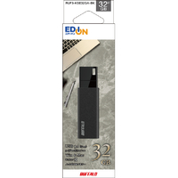 BUFFALO USB3．2(Gen1)USBメモリ ノック式 32GB オリジナル ブラック RUF3-KSE32GA-BK