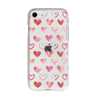 Dparks iPhone SE(第3世代)/SE(第2世代)/8/7用ソフトクリアケース HEART PATTERN-Watercolor DS22725ISE3