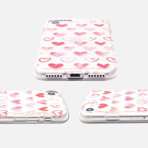 Dparks iPhone SE(第3世代)/SE(第2世代)/8/7用ソフトクリアケース HEART PATTERN-Watercolor DS22725ISE3-イメージ10