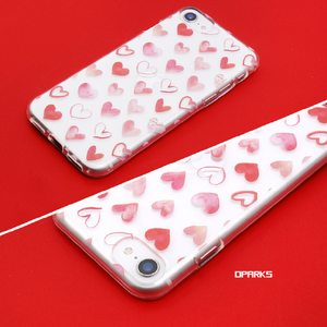 Dparks iPhone SE(第3世代)/SE(第2世代)/8/7用ソフトクリアケース HEART PATTERN-Watercolor DS22725ISE3-イメージ15