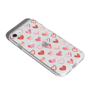 Dparks iPhone SE(第3世代)/SE(第2世代)/8/7用ソフトクリアケース HEART PATTERN-Watercolor DS22725ISE3-イメージ2