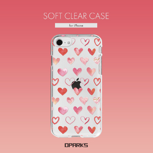 Dparks iPhone SE(第3世代)/SE(第2世代)/8/7用ソフトクリアケース HEART PATTERN-Watercolor DS22725ISE3-イメージ4