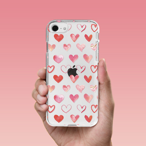 Dparks iPhone SE(第3世代)/SE(第2世代)/8/7用ソフトクリアケース HEART PATTERN-Watercolor DS22725ISE3-イメージ8