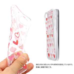 Dparks iPhone SE(第3世代)/SE(第2世代)/8/7用ソフトクリアケース HEART PATTERN-Watercolor DS22725ISE3-イメージ9