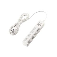 エレコム 一括&個別スイッチ付 雷ガードタップ(4個口・5．0m) ホワイト T-K8A-2450WH