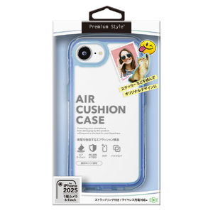 PGA iPhone 16e用エアクッションケース ネオンブルー PG-25KAR07BL-イメージ1