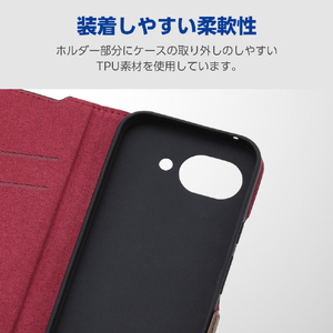 エレコム Google Pixel 10a用手帳型ケース 磁石付 耐衝撃 極限 ステッチ ブラック PM-P261PLFYKBK-イメージ6