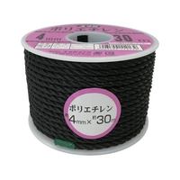 ユタカメイク ロープ PEカラーロープボビン巻 4mm×30m ブラック FC180FX-7541490