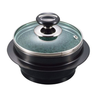 江部松商事 EBM/長水 遠赤 石焼釜 ガラス蓋付 アルミブラックコート枠付 16cm FC906LJ-3664100