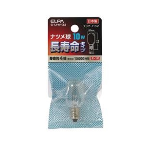 エルパ 10W・E12口金 ナツメ球 クリア 長寿命タイプ 1個入り G-L14HC エルパ 10W・E12口金 ナツメ球 クリア 長寿命タイプ 1個入り G-L14HC