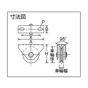 丸喜金属本社 マルコン枠付重量車 50mm V型 FC922EG-1198718-イメージ4
