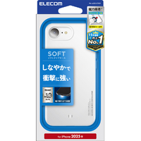 エレコム iPhone 16e用ソフトケース メタルステッカー付 クリア PM-A25SUCTCR