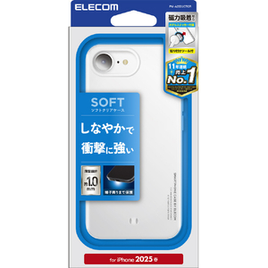 エレコム iPhone 16e用ソフトケース メタルステッカー付 クリア PM-A25SUCTCR エレコム iPhone 16e用ソフトケース メタルステッカー付 クリア PM-A25SUCTCR