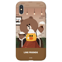 LINE FRIENDS iPhone XS/X用ケース テーマ ブラウン ヘアドレッサー KCL-DBS001