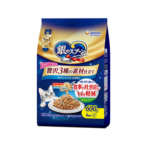 ユニ・チャーム 銀のスプーン 贅沢3種の素材仕立て 食事の吐き戻し軽減フード まぐろ・かつお・白身魚味 600g FCJ144J-イメージ1
