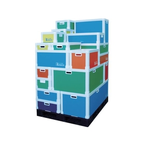 国盛化学 KUNIMORI/プラダン折畳み FNSコンテナ 50L(SWコーナー)ライトブ FC422HK-7605765-イメージ6