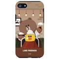 LINE FRIENDS iPhone SE3/SE2/8/7用LINE FRIENDSケース ブラウンヘアドレッサー KCL-DBS002