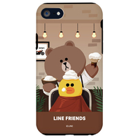 LINE FRIENDS iPhone SE3/SE2/8/7用LINE FRIENDSケース ブラウンヘアドレッサー KCL-DBS002