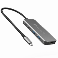 j5 create USB4 8K60 6in1 スリムマルチハブ スペースグレイ JCH453