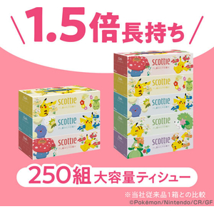 クレシア スコッティ ティシュー フラワーボックス ポケモン 250組 3箱パック FCJ833T-41375-イメージ4