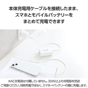 エレコム コンパクトモバイルバッテリー(10000mAh/30W) しろちゃん DE-C69L-10000WF-イメージ6