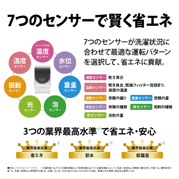 シャープ 【左開き】11.0kgドラム式洗濯乾燥機 リッチブラウン ESX11BTL 0kg 左開き