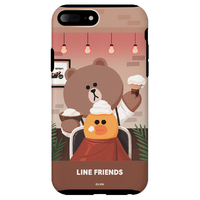 LINE FRIENDS iPhone 8 Plus/7 Plus用ケース テーマ ブラウン ヘアドレッサー KCL-DBS003