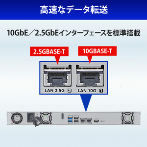 I・Oデータ 第12世代インテルCore i3搭載 4ドライブラックマウント法人向けWindows NAS 64TB(受注生産) HDL4-Z22SI3B64U-イメージ6