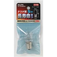 エルパ 5W・E17口金 長寿命ナツメ球 クリア 1個入り G-L123H(C)