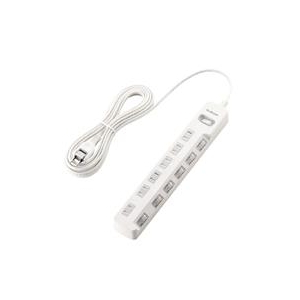 エレコム 一括&個別スイッチ付 雷ガードタップ(6個口・5．0m) ホワイト T-K8A-2650WH-イメージ1