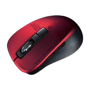 サンワサプライ 静音Bluetooth 5.0 ブルーLEDマウス(5ボタン) レッド MA-BTBL155R サンワサプライ 静音Bluetooth 5.0 ブルーLEDマウス(5ボタン) レッド MA-BTBL155R