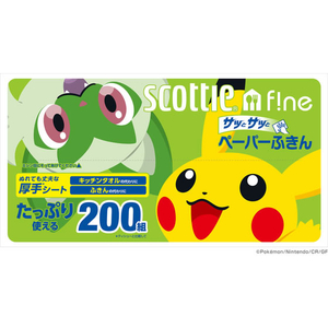 クレシア スコッティ ファイン ペーパーふきん サッとサッと ポケモン 200組 FCJ835T-37841-イメージ2