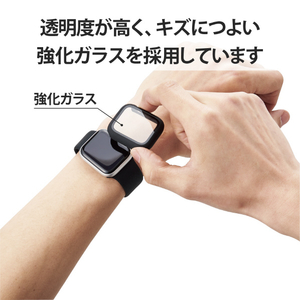エレコム Apple Watch用フルカバーケース プレミアムガラス(40mm) ブラック AW-40CSPCGBK-イメージ4