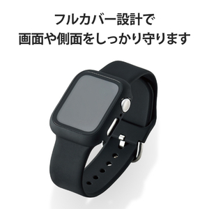 エレコム Apple Watch用フルカバーケース プレミアムガラス(40mm) ブラック AW-40CSPCGBK-イメージ7