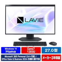 NEC 27型高性能デスクトップ e angle select LAVIE A27 ファインブラック PC-A2795LAB2-E6