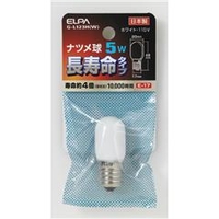 エルパ 5W・E17口金 長寿命ナツメ球 ホワイト 1個入り G-L123H(W)