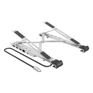 グリーンハウス 6in1 スタンド一体型ドッキングステーション シルバー GH-MHC6B-SV-イメージ1