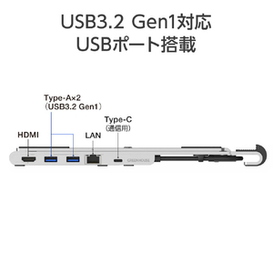 グリーンハウス 6in1 スタンド一体型ドッキングステーション シルバー GH-MHC6B-SV-イメージ11