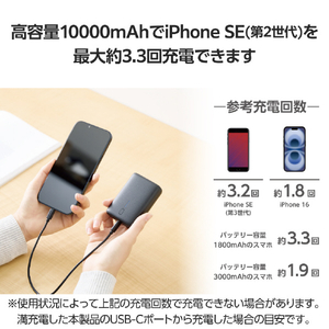 エレコム コンパクトモバイルバッテリー(10000mAh/30W) ブラック DE-C70L-10000BK-イメージ5