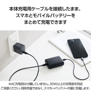エレコム コンパクトモバイルバッテリー(10000mAh/30W) ブラック DE-C70L-10000BK-イメージ6