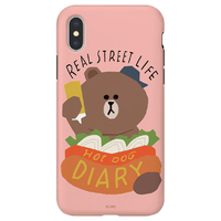 LINE FRIENDS iPhone XS/X用ケース テーマ ブラウン ホットドッグ KCL-DBH001