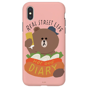 LINE FRIENDS iPhone XS/X用ケース テーマ ブラウン ホットドッグ KCL-DBH001-イメージ1